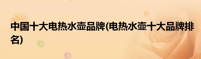 中国十大电热水壶品牌(电热水壶十大品牌排名)