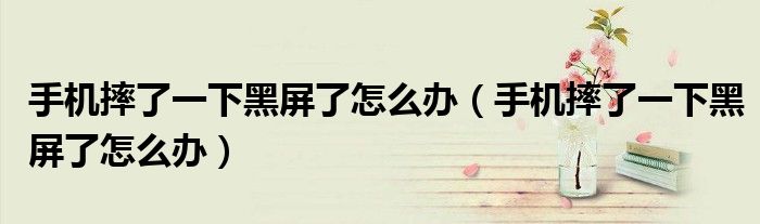 手机摔了一下黑屏了怎么办（手机摔了一下黑屏了怎么办）