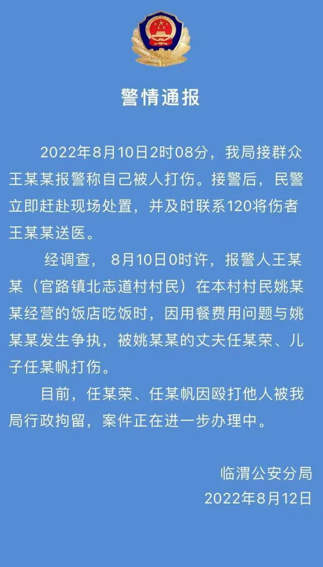 陕西渭南一对村支书父子打人被行政拘留，镇党委：已停止其职务