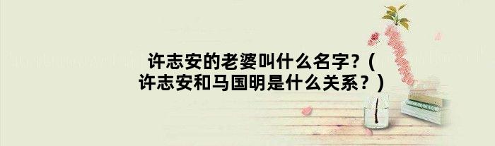 许志安的老婆叫什么名字？(许志安和马国明是什么关系？)