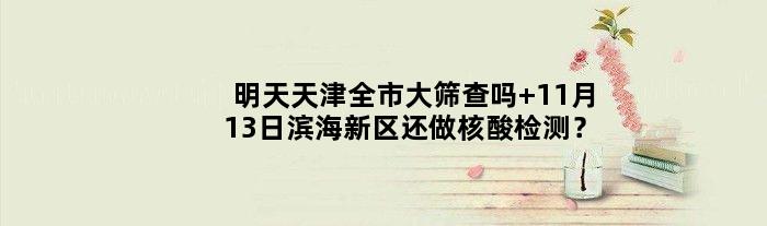 明天天津全市大筛查吗 11月13日滨海新区还做核酸检测？
