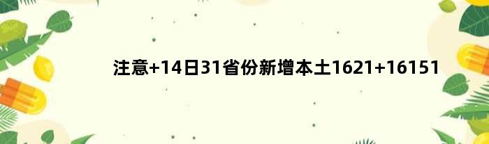 注意 14日31省份新增本土1621+16151