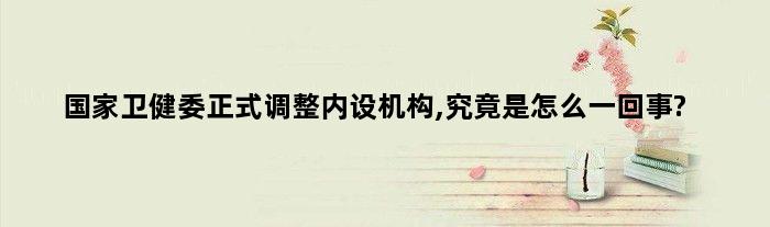 卫健委正式调整内设机构,究竟是怎么一回事?