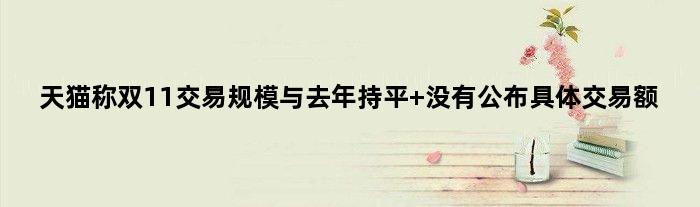 天猫称双11交易规模与去年持平 没有公布具体交易额
