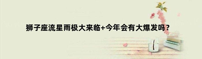 狮子座流星雨极大来临 今年会有大爆发吗？