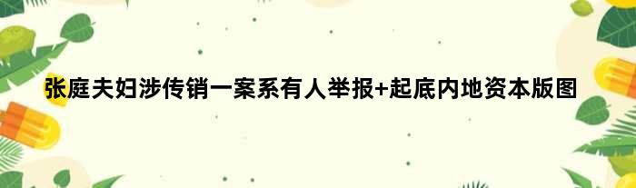 张庭夫妇涉传销一案系有人举报 起底内地资本版图