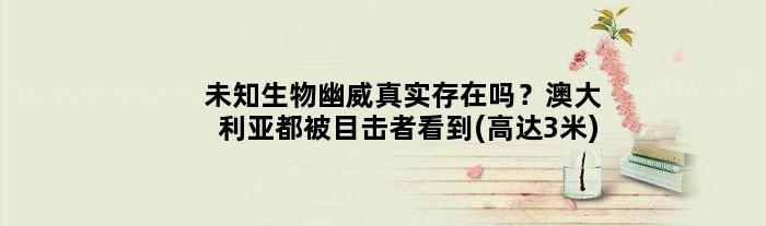 未知生物幽威真实存在吗？澳大利亚都被目击者看到(高达3米)
