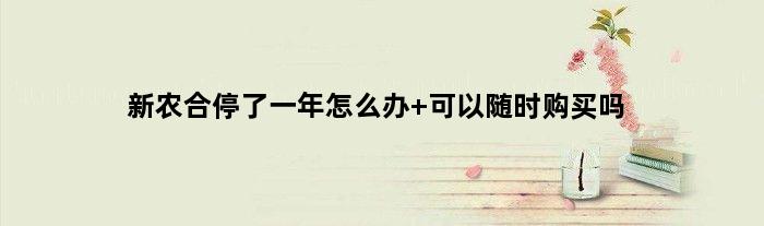 新农合停了一年怎么办 可以随时购买吗