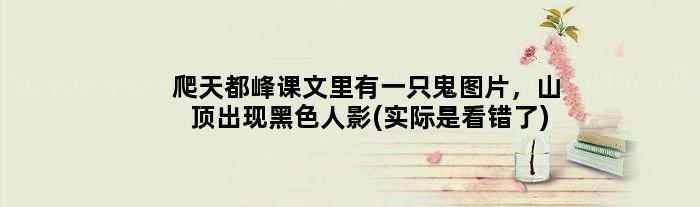 爬天都峰课文里有一只鬼图片，山顶出现黑色人影(实际是看错了)