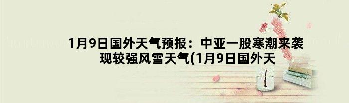 1月9日国外天气预报：中亚一股寒潮来袭现较强风雪天气(1月9日国外天气预报)