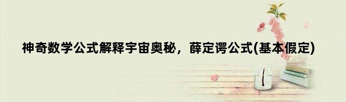 神奇数学公式解释宇宙奥秘，薛定谔公式(基本假定)