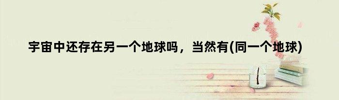 宇宙中还存在另一个地球吗，当然有(同一个地球)