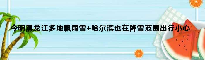 今明黑龙江多地飘雨雪 哈尔滨也在降雪范围出行小心