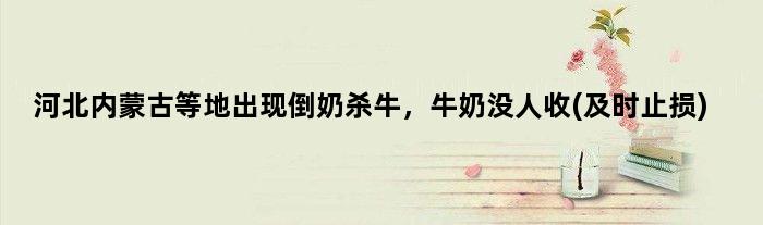 河北内蒙古等地出现倒奶杀牛，牛奶没人收(及时止损)