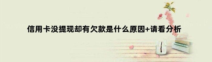 信用卡没提现却有欠款是什么原因 请看分析
