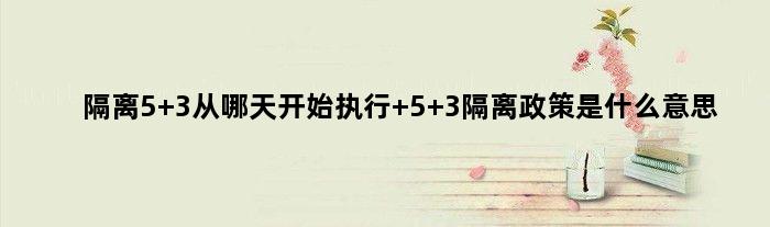 隔离5+3从哪天开始执行 5+3隔离政策是什么意思