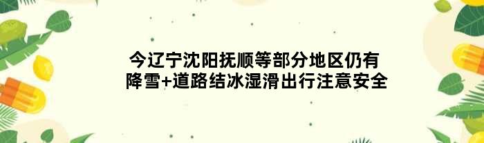 今辽宁沈阳抚顺等部分地区仍有降雪 道路结冰湿滑出行注意安全