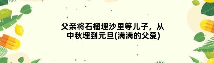 父亲将石榴埋沙里等儿子，从中秋埋到元旦(满满的父爱)
