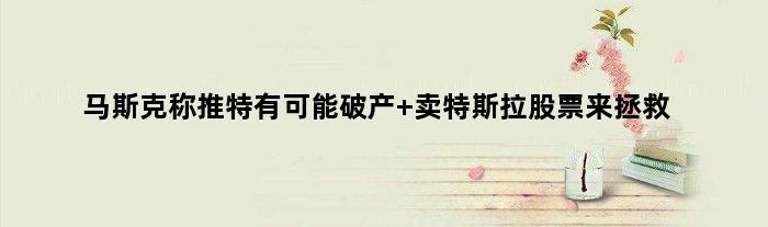 马斯克称推特有可能破产 卖特斯拉股票来拯救
