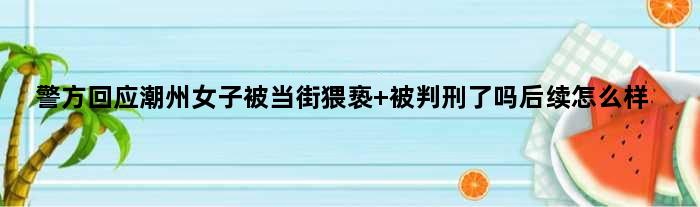 警方回应潮州女子被当街猥亵 被判刑了吗后续怎么样