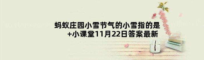 蚂蚁庄园小雪节气的小雪指的是 小课堂11月22日答案最新