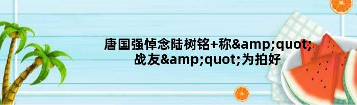 唐国强悼念陆树铭 称"战友"为拍好关羽吃不少苦