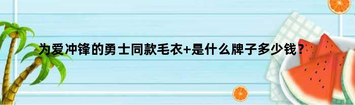 为爱冲锋的勇士同款毛衣 是什么牌子多少钱？