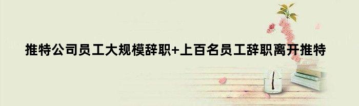 推特公司员工大规模辞职 上百名员工辞职离开推特