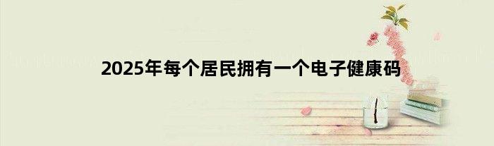 2025年每个居民拥有一个电子健康码