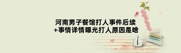 河南男子餐馆打人事件后续 事情详情曝光打人原因是啥