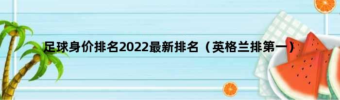 足球身价排名2022最新排名（英格兰排）