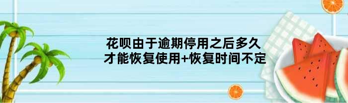 花呗由于逾期停用之后多久才能恢复使用 恢复时间不定