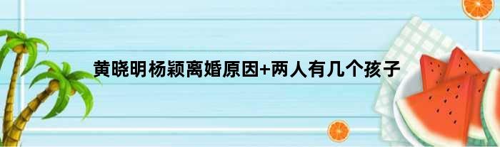 黄晓明杨颖离婚原因 两人有几个孩子