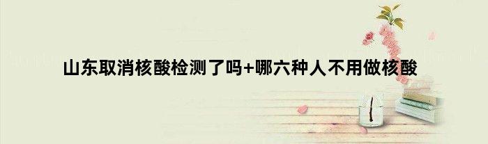 山东取消核酸检测了吗 哪六种人不用做核酸