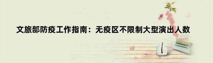 文旅部防疫工作指南：无疫区不限制大型演出人数