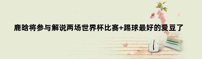 鹿晗将参与解说两场世界杯比赛 踢球更好的爱豆了