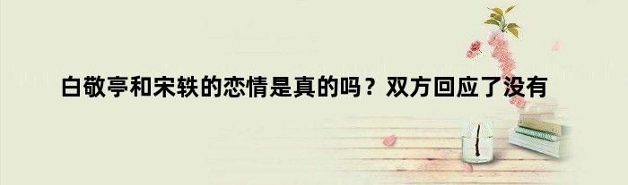 白敬亭和宋轶的恋情是真的吗？双方回应了没有