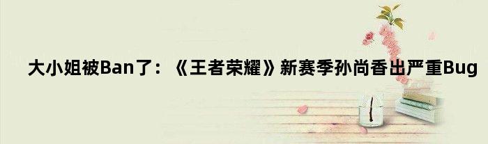“大小姐”被Ban了：《荣耀》新赛季孙尚香出严重Bug