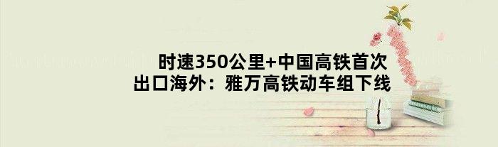 时速350公里 中国高铁出口海外：雅万高铁动车组下线