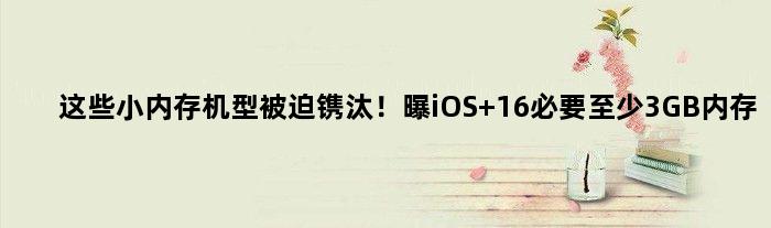 这些小内存机型被迫镌汰！曝iOS 16必要至少3GB内存