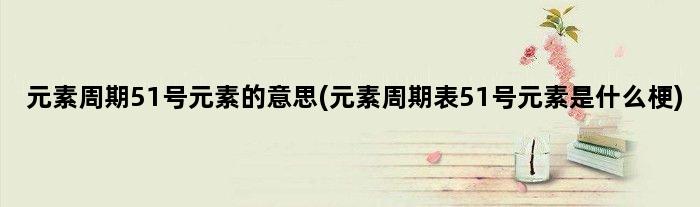 元素周期51号元素的意思(元素周期表51号元素是什么梗)