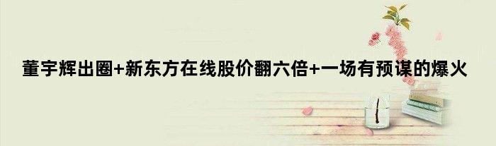 董宇辉出圈 新东方在线股价翻六倍 一场有“预谋”的爆火