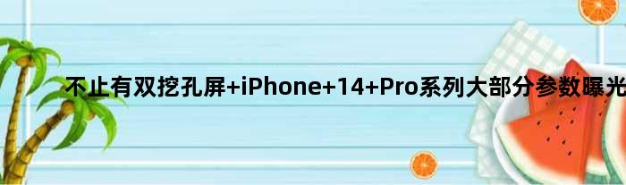 不止有双挖孔屏 iPhone 14 Pro系列大部分参数曝光
