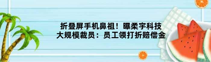 折叠屏手机鼻祖！曝柔宇科技大规模裁员：员工领打折赔偿金