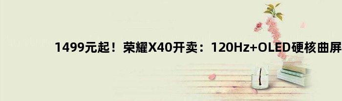 1499元起！荣耀X40开卖：120Hz OLED硬核曲屏