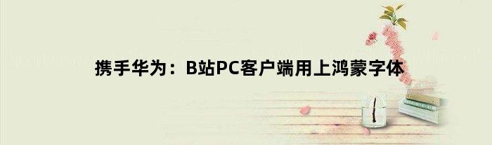 携手华为：B站PC客户端用上鸿蒙字体