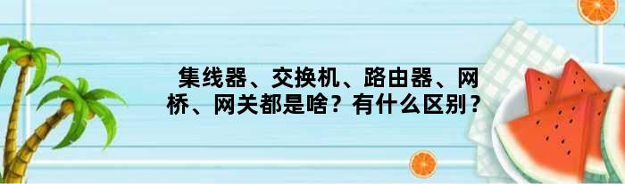 集线器、交换机、路由器、网桥、网关都是啥？有什么区别？