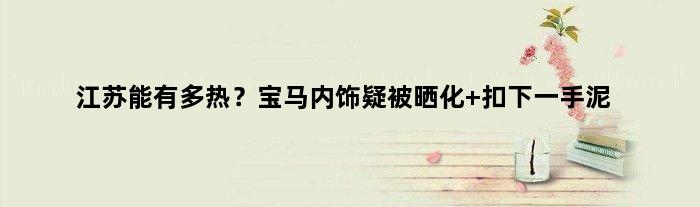 江苏能有多热？宝马内饰疑被晒化 扣下一手“泥”