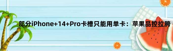 部分iPhone 14 Pro卡槽只能用单卡：苹果品控拉胯