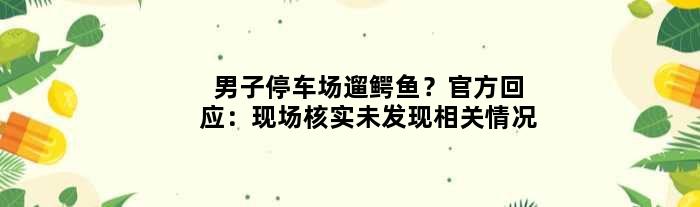 男子停车场遛鳄鱼？官方回应：现场核实未发现相关情况